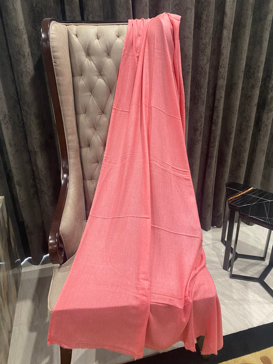 Julian handwoven pure Cashmere oversized shawl / Scarf/ Wrap - Peach Pink