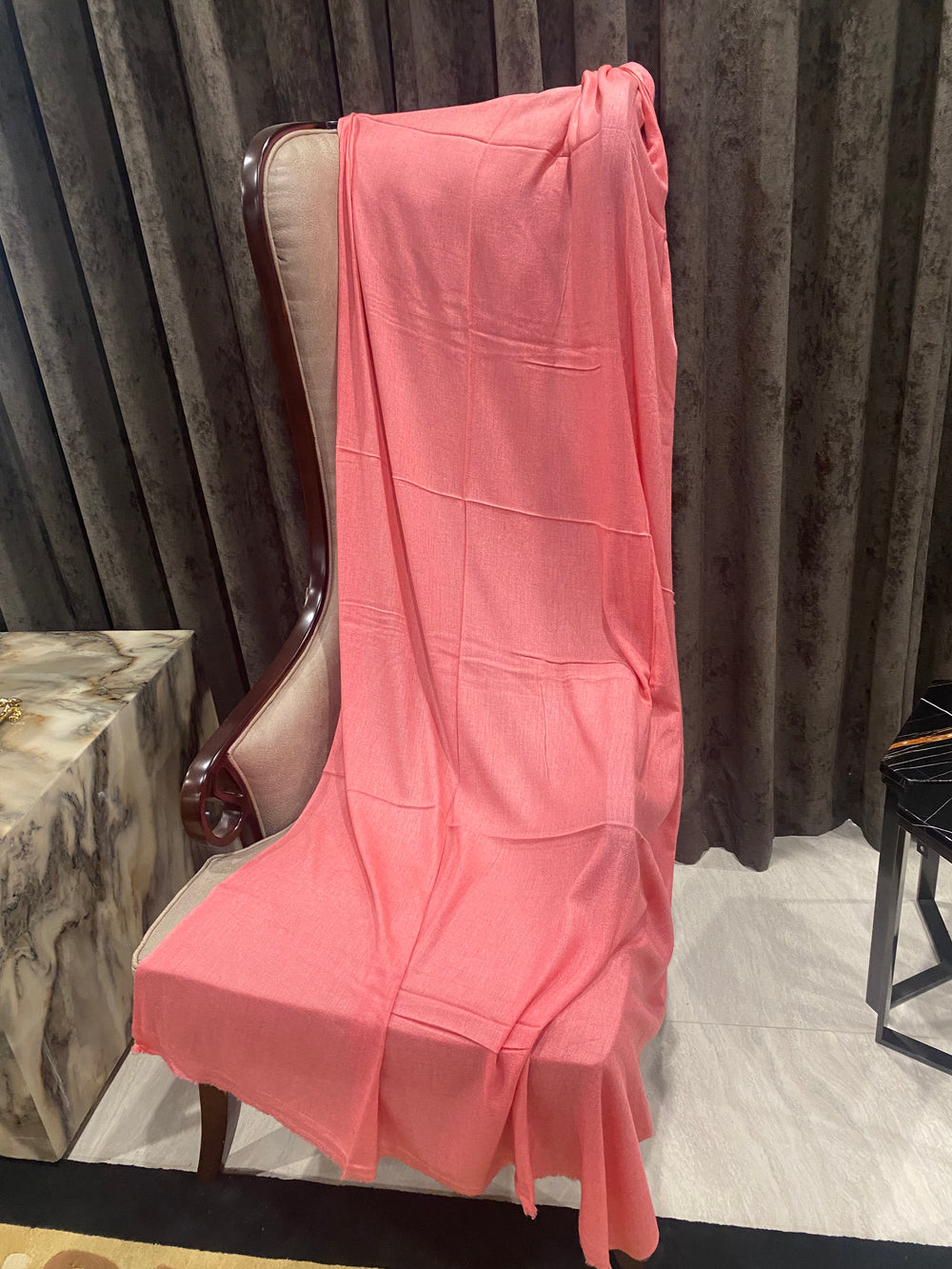 Julian handwoven 100% Cashmere oversized shawl / Scarf/ Wrap - Peach Pink