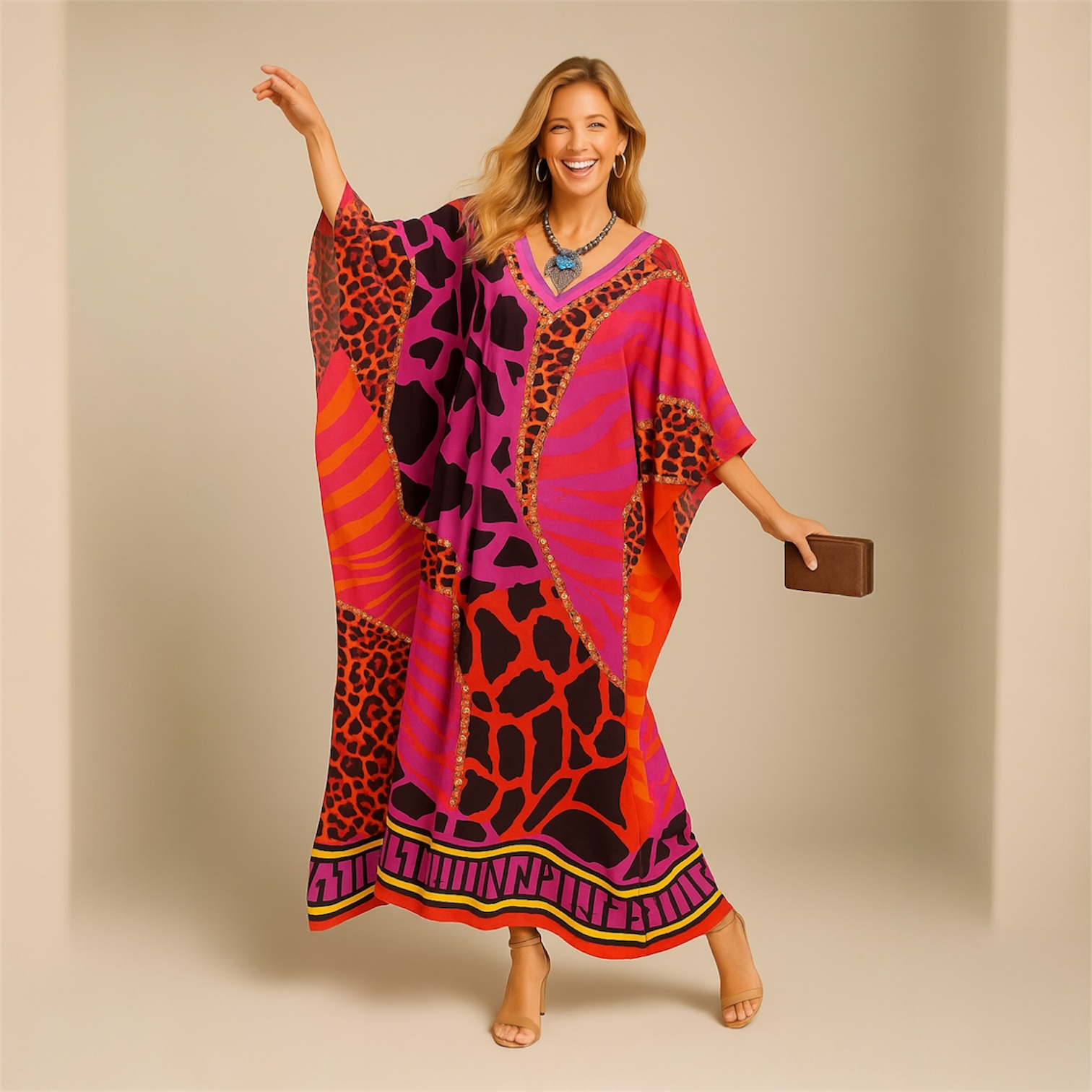 Maya Bliss Leela Boho kaftan - Sizes Available AU 14-30