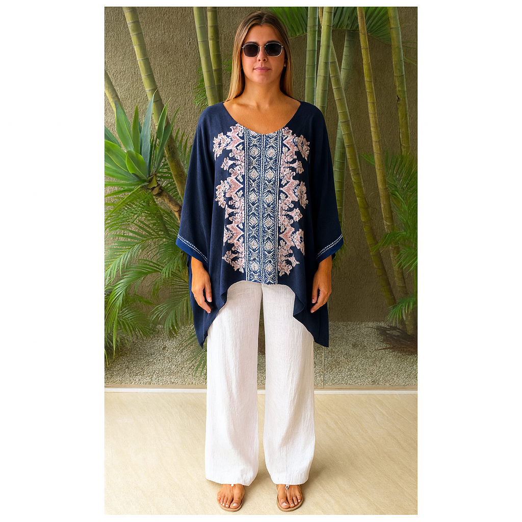 Embroidered Maya Top Tunic KaftanOSFA 14-24