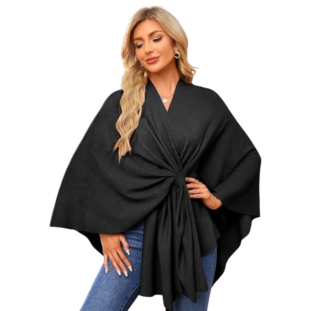 RITZY Front Closure Luxurious Maya Winter Cardigan Poncho Sweater-10 colours available