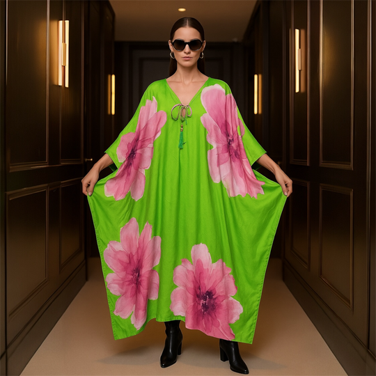 Coco Bella Pink Hibiscus kaftan 12-20