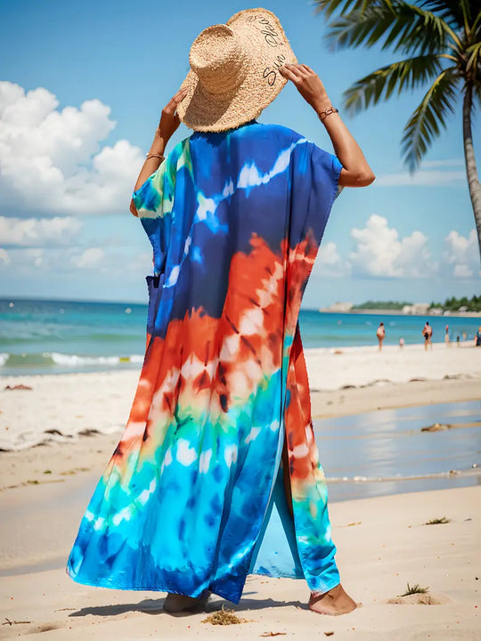 Mia Tropical cotton bamboo kaftan O/S AU 10-20 - Mklane