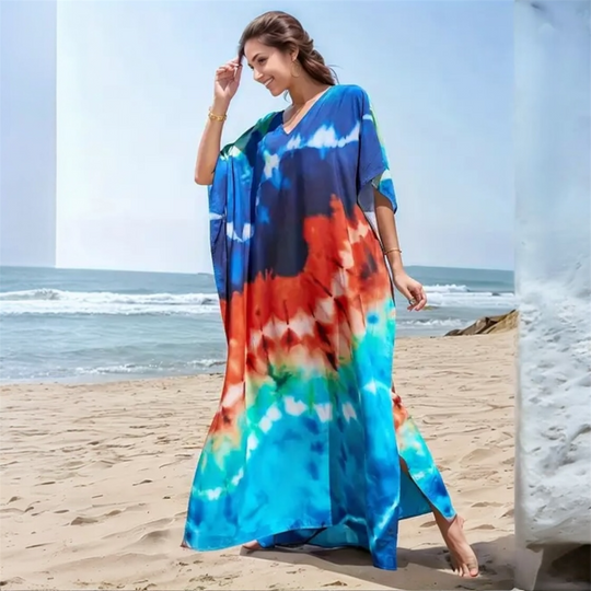 Mia Tropical cotton bamboo kaftan O/S AU 10-20 - Mklane