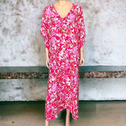 Bright Tropical Maya Rayon Cotton Kaftan 12-22