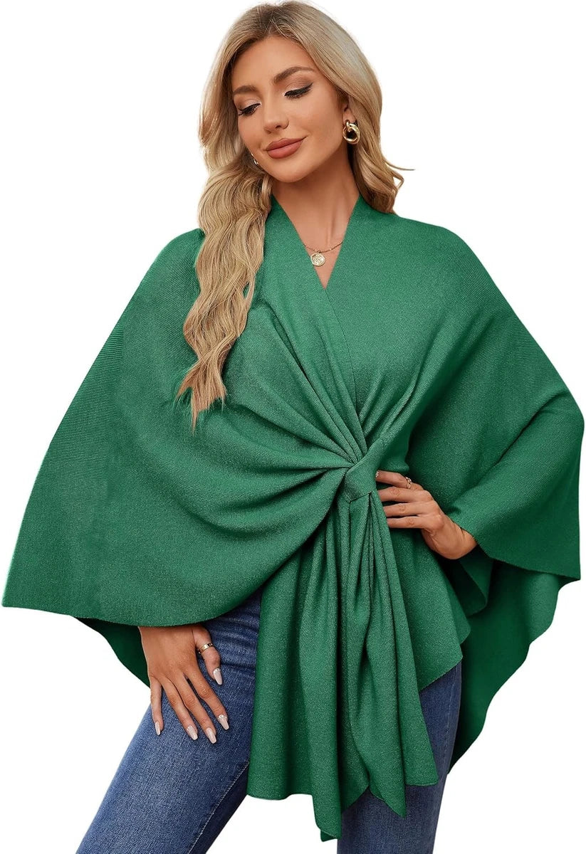 RITZY Front Closure Luxurious Maya Winter Cardigan Poncho Sweater
