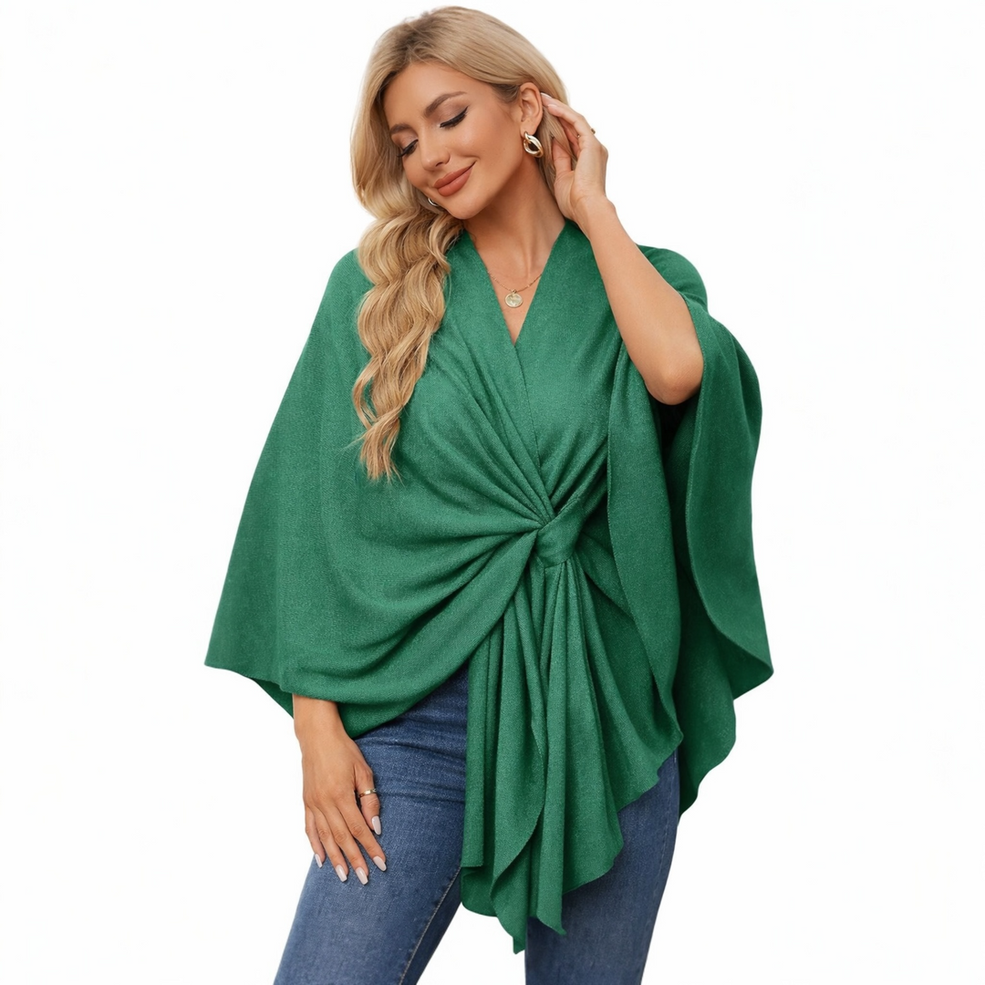 RITZY Front Closure Luxurious Maya Winter Cardigan Poncho Sweater