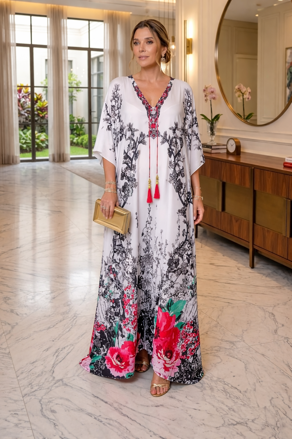 Coco Bella White Rosary kaftan 12-20