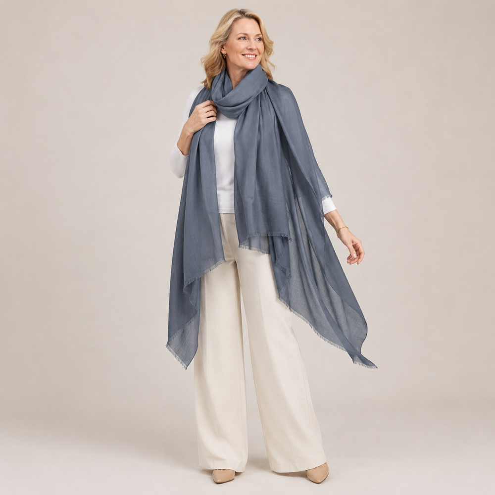 Julian 100% Ultra fine cashmere oversized scarf/ wrap/ shawl