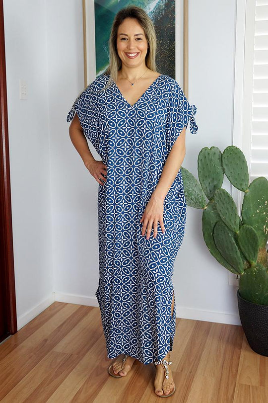 Coco Bella MIDI Cool Rayon cold shoulder Kaftan Dress-AU 10-18