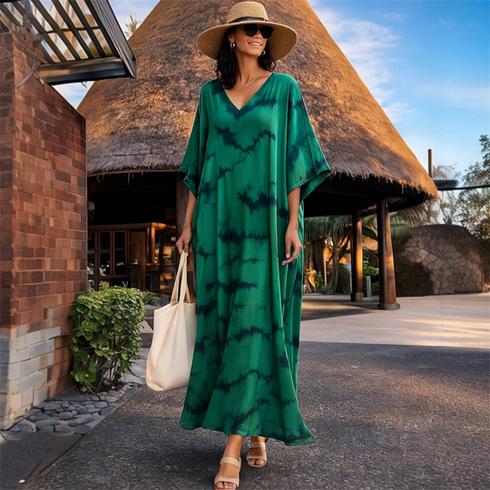 Maya Green Boho kaftan dress - Sizes Available AU 14-30