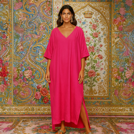 Fuchsia MAYA Breezy Cool Summer Kaftan Dress Sizes Available AU 12-30