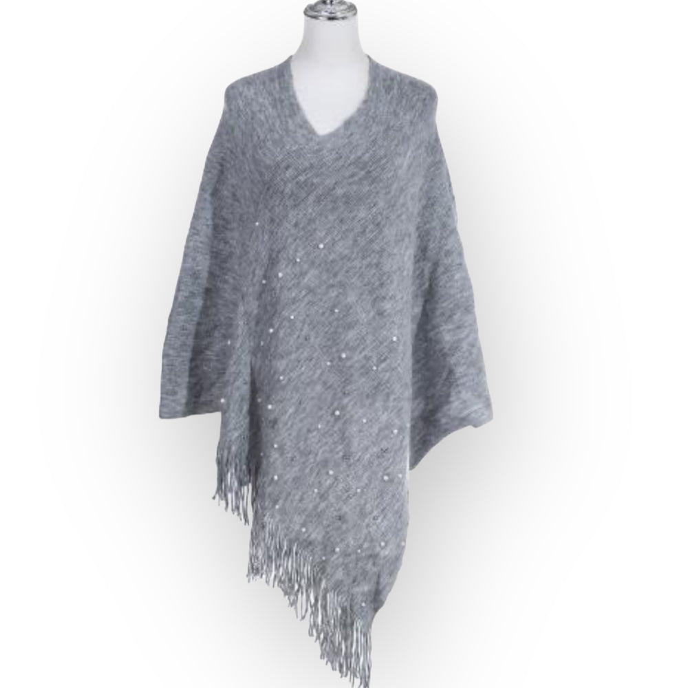 Free Size Winter Poncho - Versatile, Soft, & Comfortable -Beaded