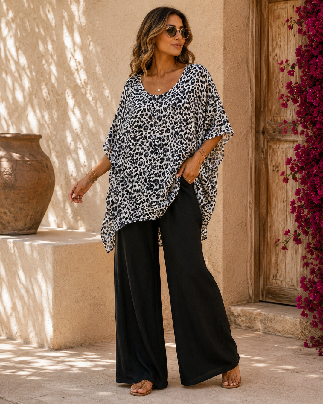 Maya Black Kaftan Tunic Beach Cover up AU 10-22