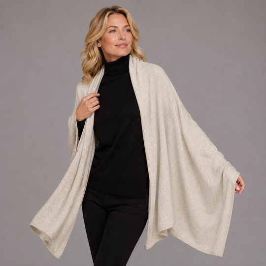 100% Cashmere 2 ply Knitted Julian Oversized Wrap -Unisex -30 Colours available