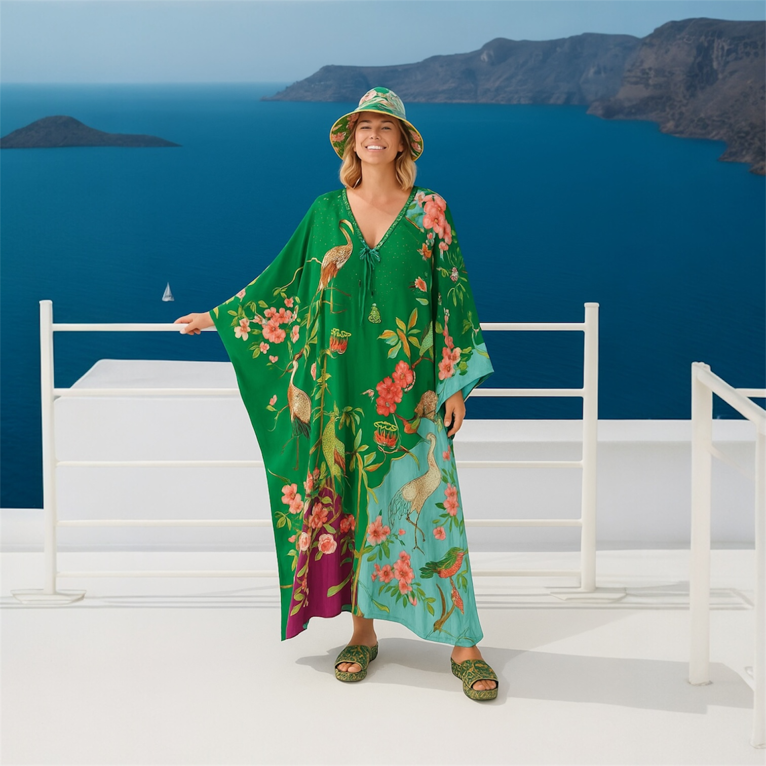 Royals Maya Resort Wear Kaftan-Front tie with Bling.Sizes Available AU 16-28