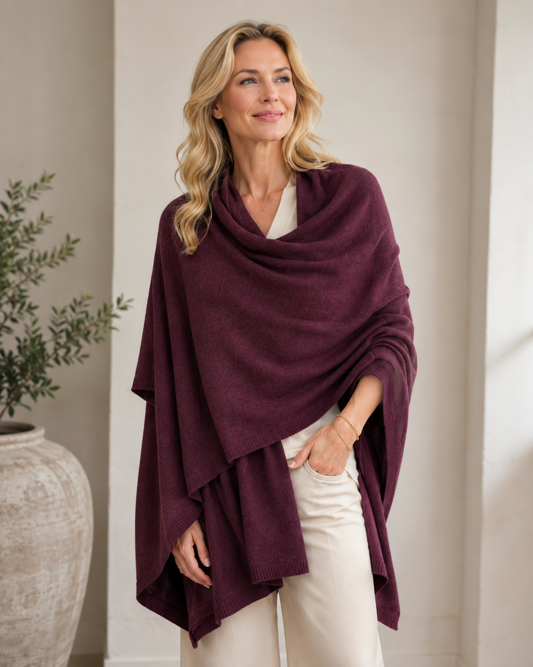 100% Cashmere 2 ply Knitted Julian Oversized Wrap -Unisex -30 Colours available