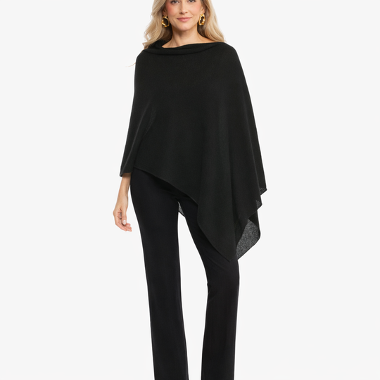 Black 100% Cashmere Julian Poncho-AU 8-18
