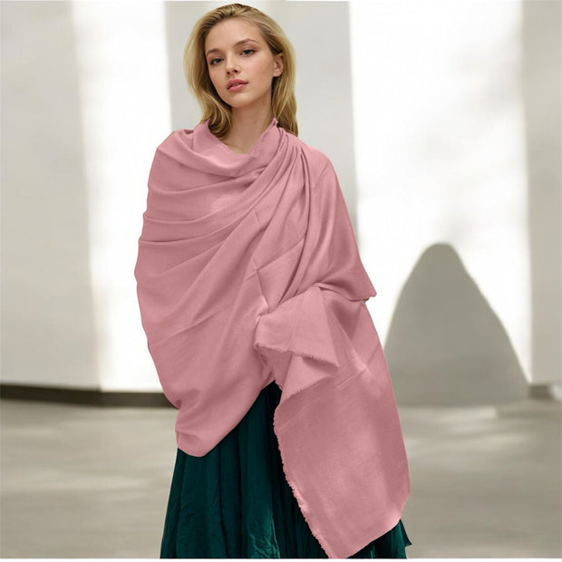 Blush Pink Julian Quartz 100% cashmere oversized scarf/ wrap/ shawl