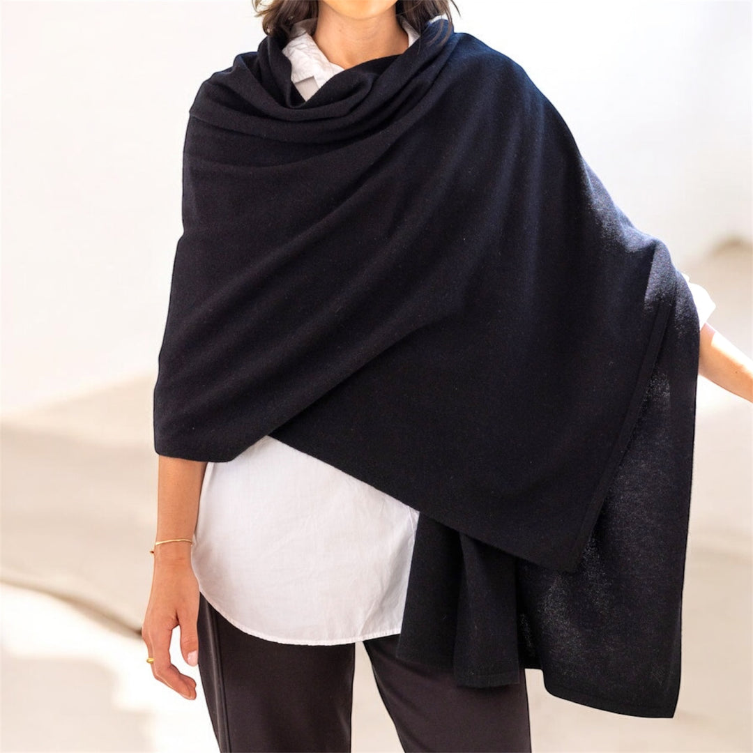 Julian knitted Pure cashmere scarf/ shawl/ Travel wrap-Colours available-Extra Large