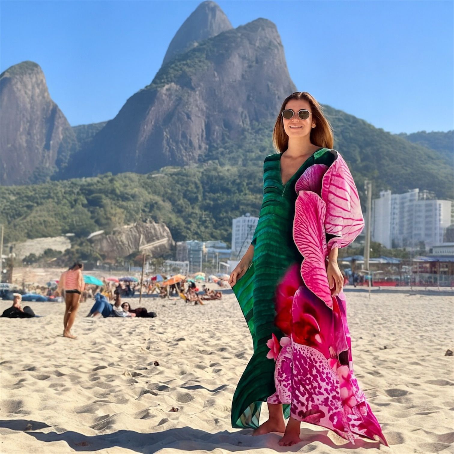 Maya Green Geris Tropical Boho kaftan - Sizes Available-AU 14-30