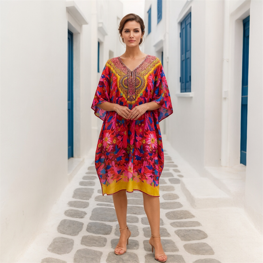 Kyra Embellished Tunic Top Blouse Kaftan AU 12-26