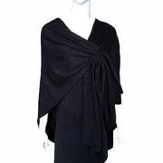 Black RITZY front closure luxurious poncho sweater