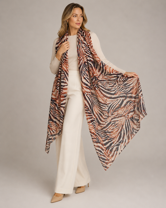 Cashmere Printed Wearable art Julian Ultralight Scarf-More Designs Available