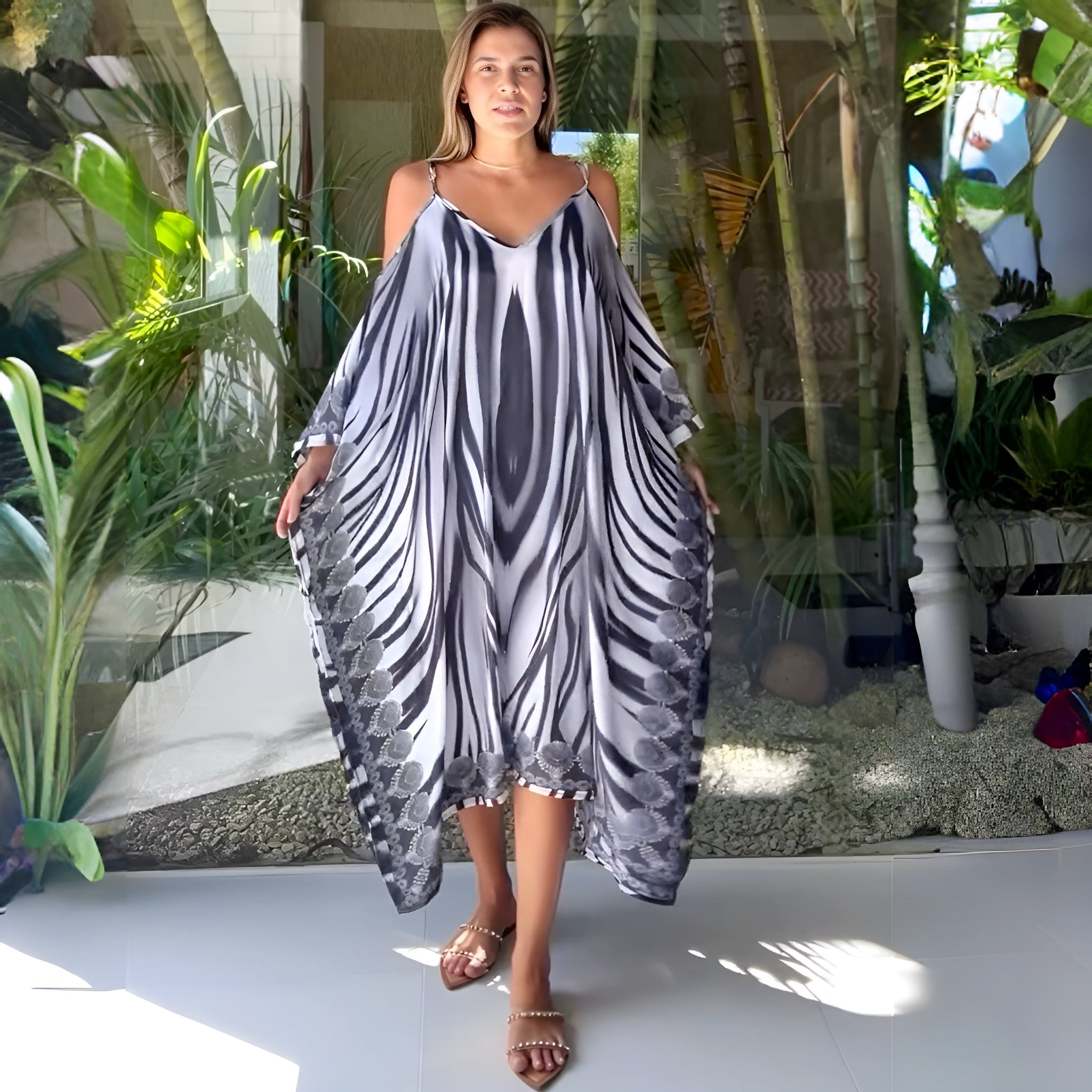 Coco Bella Cold Shoulder Midi Kaftan 12-20