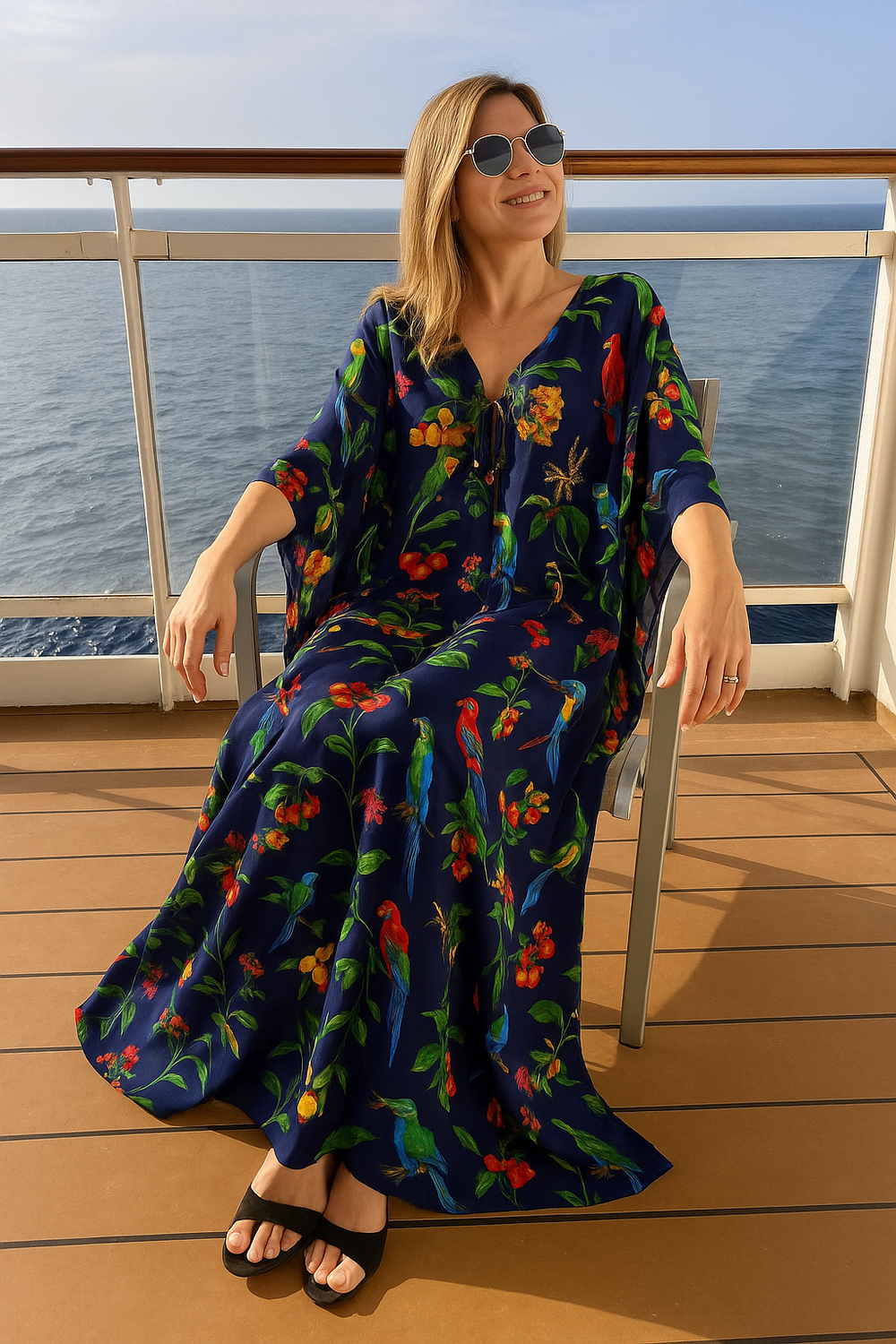 Coco Bella Silk Dark Blue Senorita Milano kaftan 12-20