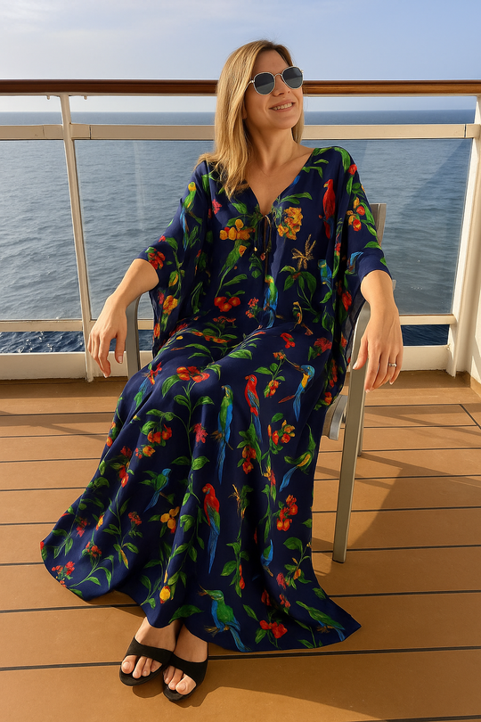 Coco Bella Silk Dark Blue Senorita Milano kaftan 12-20