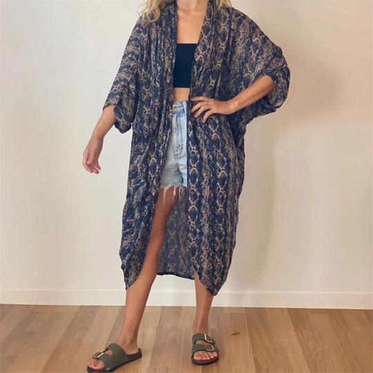 Rayon Kimono Cape Long O/S AU 10-18