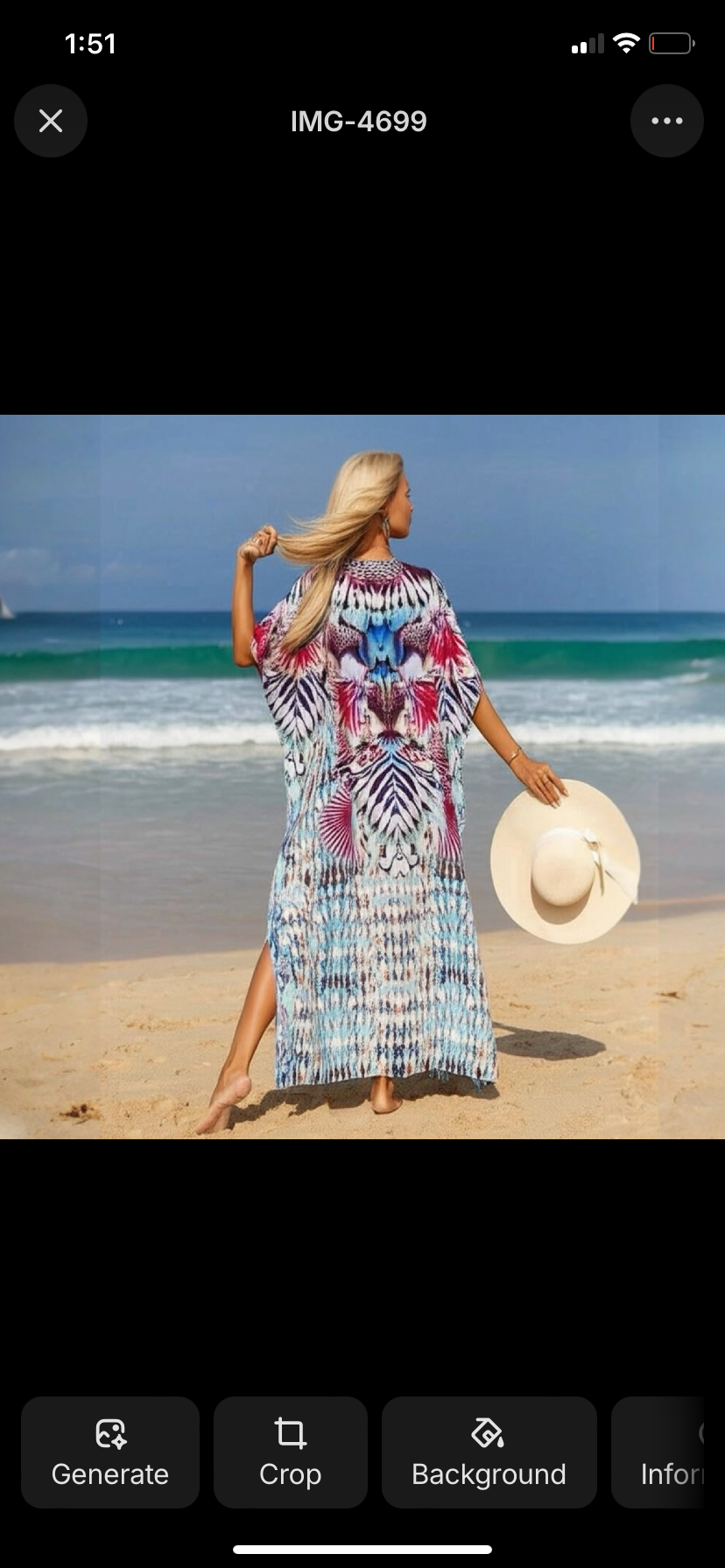 Tropical Resort Cotton Bamboo Kaftan-O/S AU 10-20