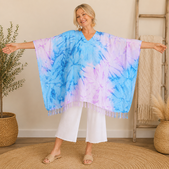 Tie Dye Maya Top Tunic Kaftan OFSA 14-26