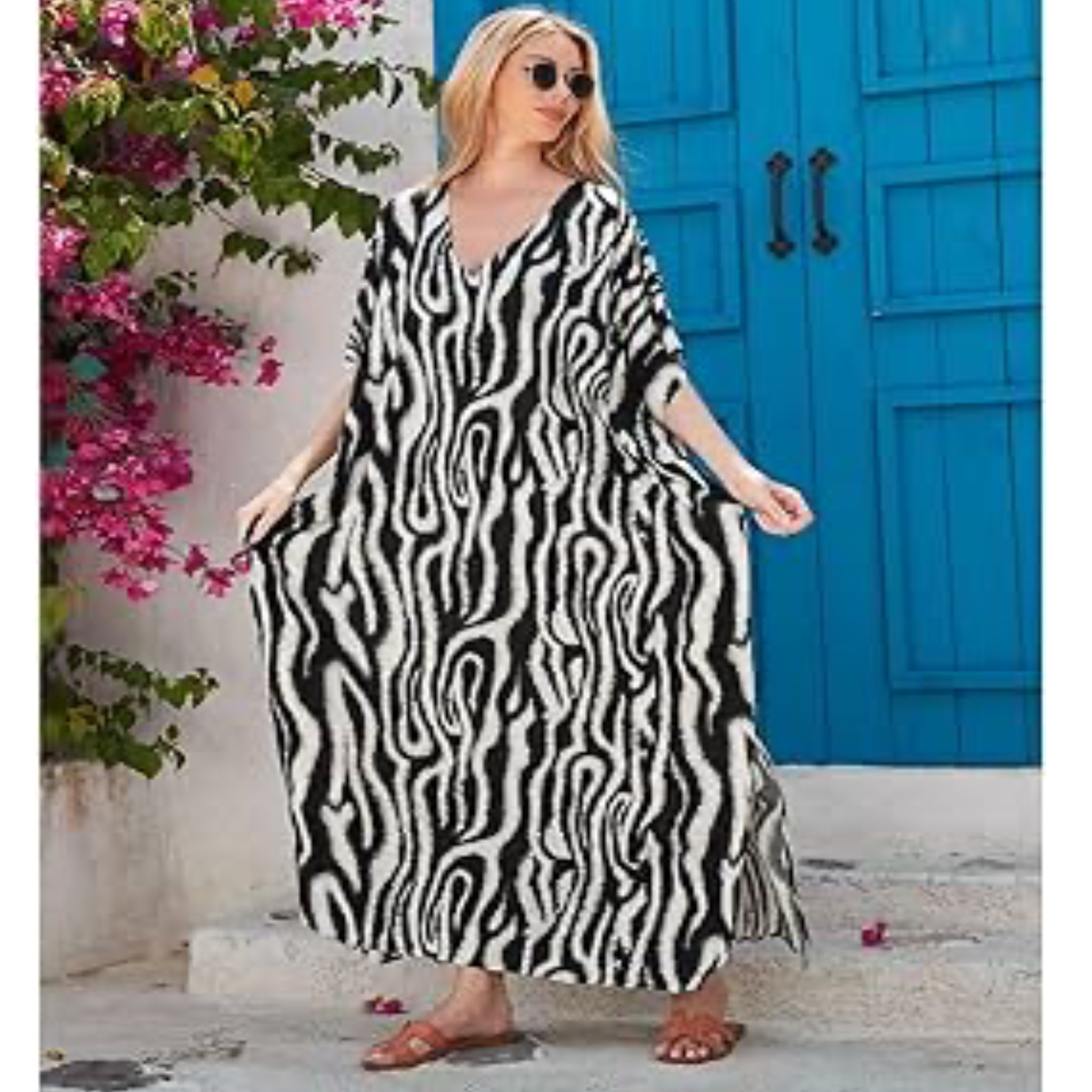 Maya Tropical Kaftan Dress OFSA 12-24