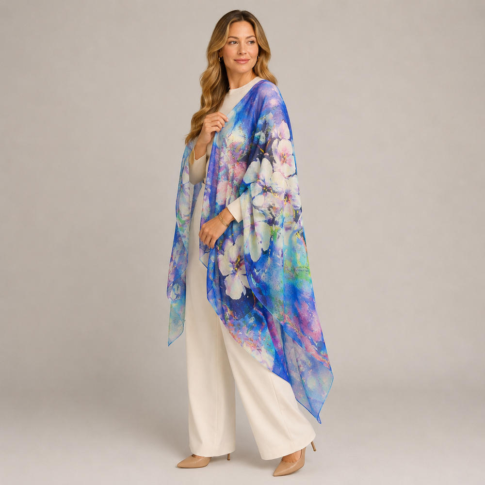 Cashmere Printed Wearable art Julian Ultralight Scarf-More Designs Available
