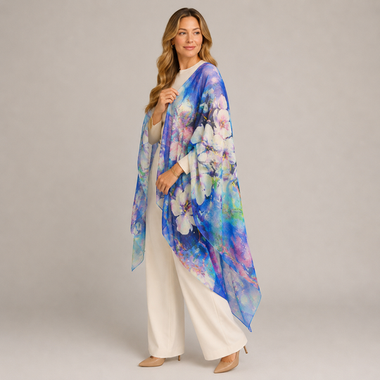 Cashmere Printed Wearable art Julian Ultralight Scarf-Glory Hues