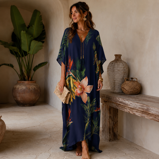 Coco Bella Milano’s Navy Blue kaftan 12-20