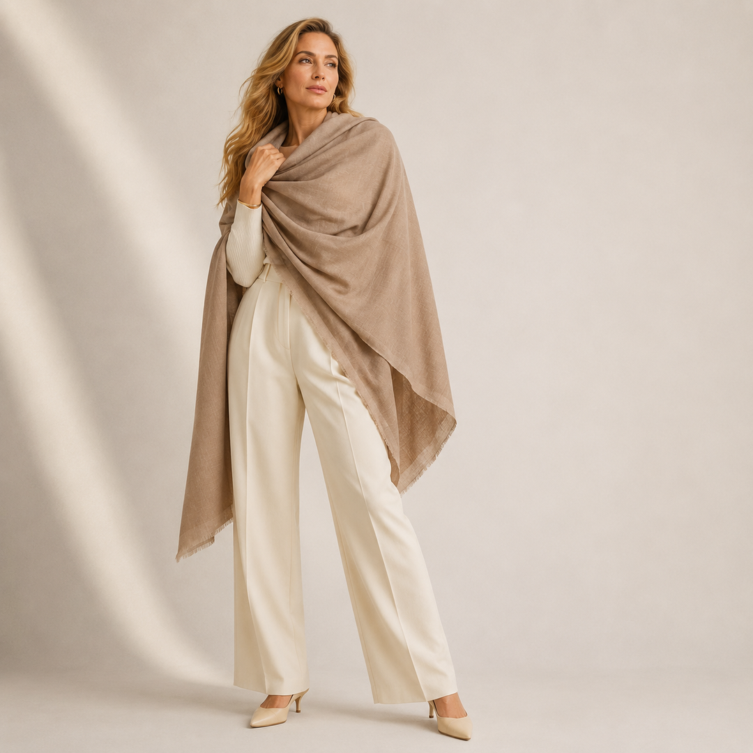 Handwoven Pure Cashmere Julian Wrap Shawl.