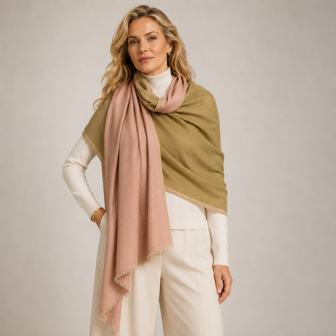 Handwoven Pure Cashmere Julian Wrap Shawl.