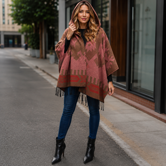 Pink Hooded wrap Shawl AU 8-20