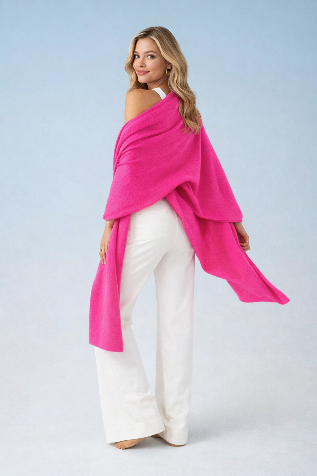 100% Cashmere 2 ply Knitted Julian Oversized Wrap -Unisex -20 Colours available