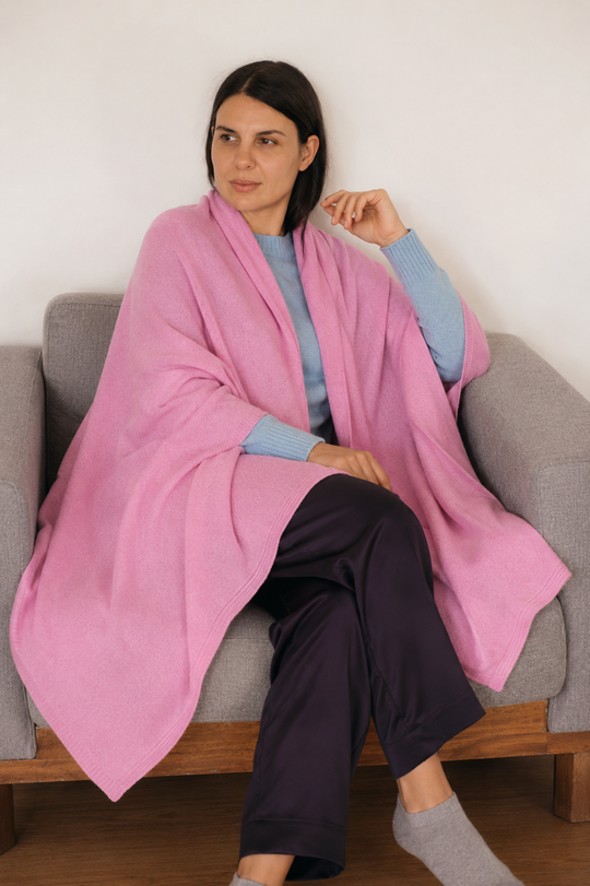 100% Cashmere 2 ply Knitted Julian Oversized Wrap -Unisex -30 Colours available