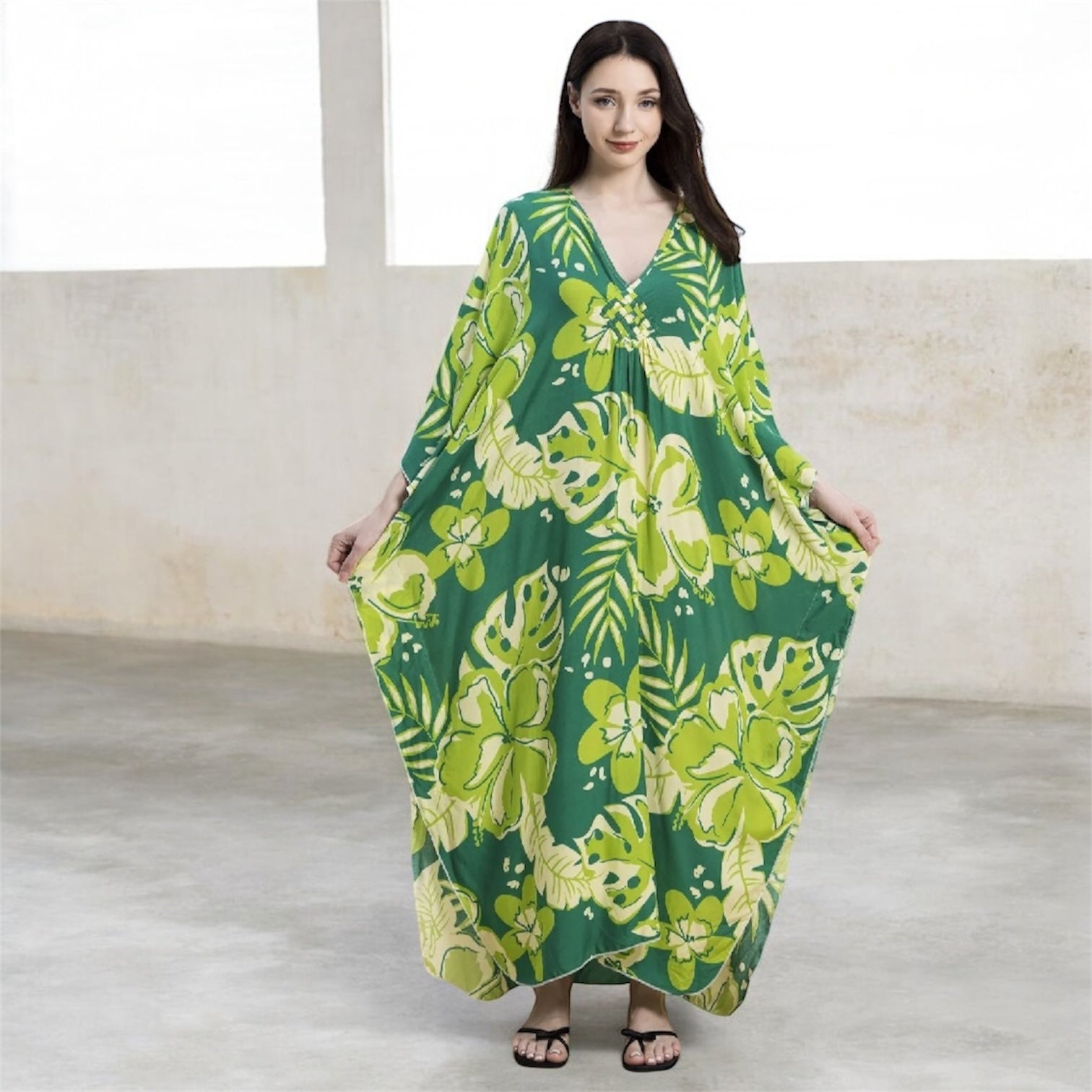 Maya Tropical Cotton Bamboo  Kaftan -  AU 12-20