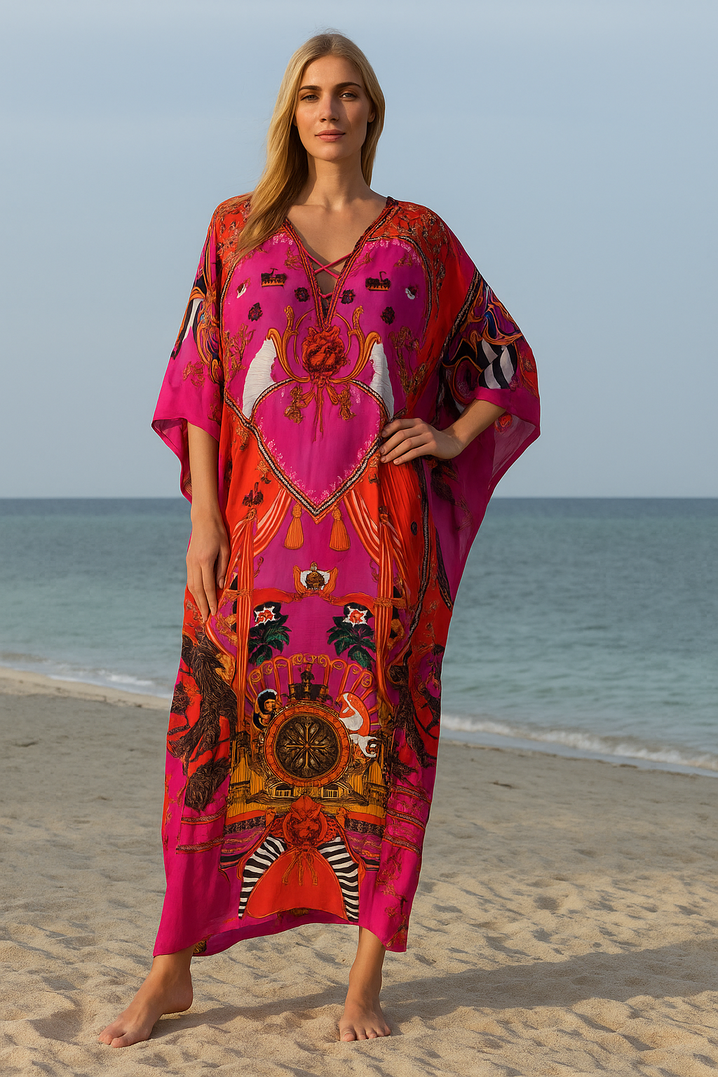 Coco Bella Milano’s Silk kaftan. Sizes Available AU 12-28
