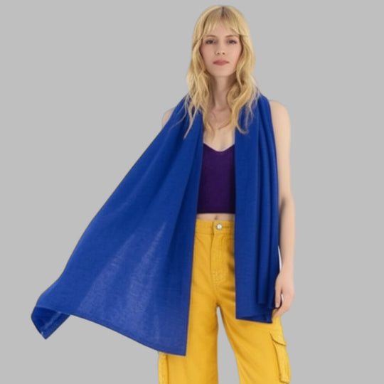 Julian knitted Pure cashmere scarf/ shawl/ Travel wrap-Colours available-Extra Large