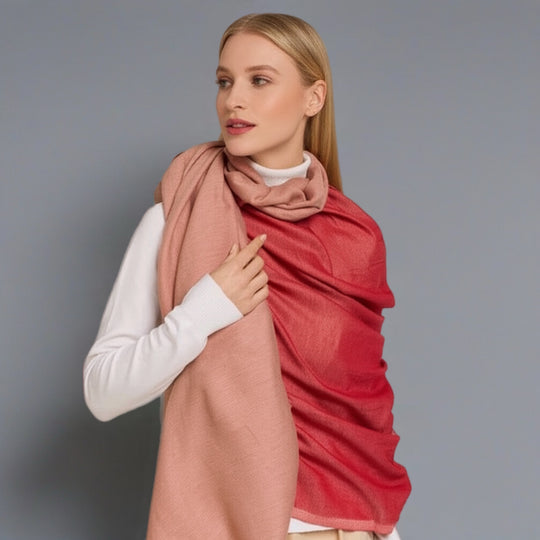 Reversible Oversized Pure Cashmere Pashmina Julian Wrap Shawl