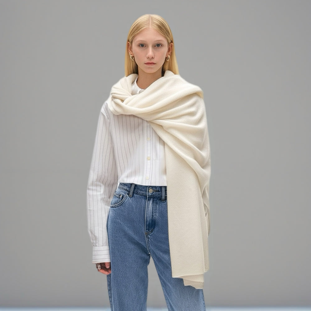Julian knitted Pure cashmere scarf/ shawl/ Travel wrap-Colours available-Extra Large