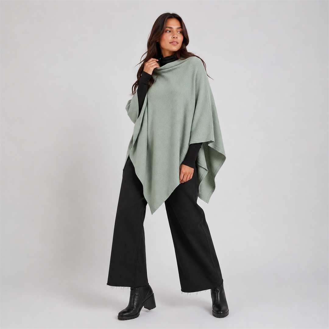 Sage Green Julian Cashmere Poncho