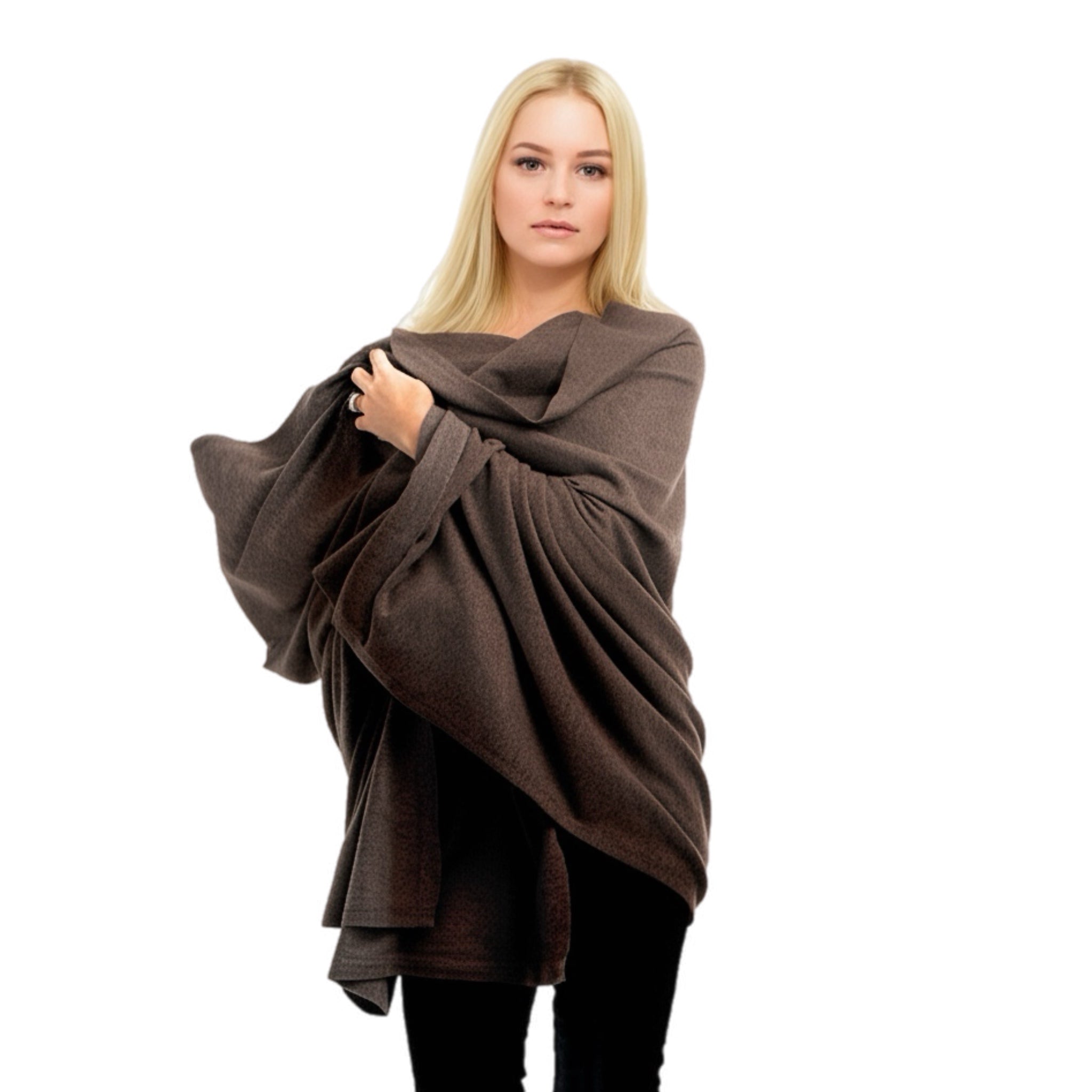 Espresso Brown Julian 100% Cashmere 2 Ply Extra large Travel Wrap